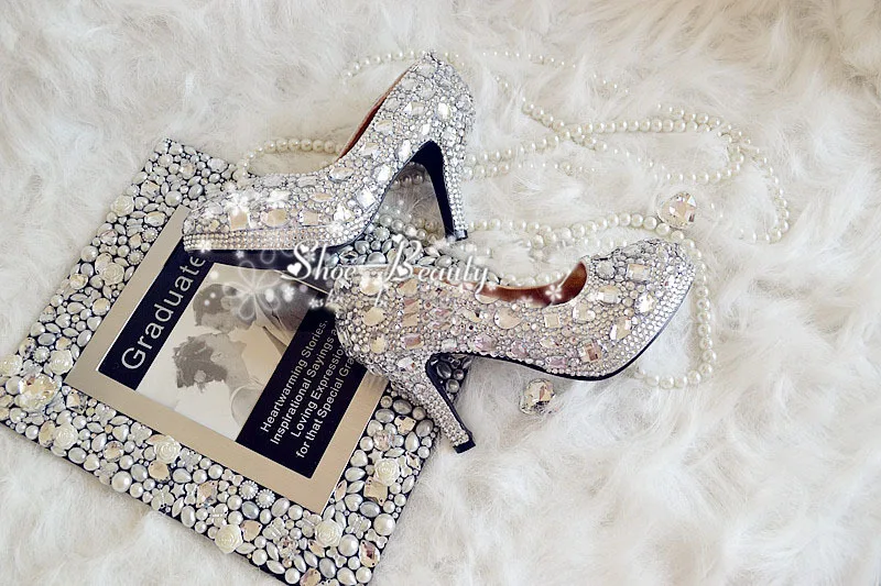 Handmade Lady Bridal Shoes Wedding Dress Shoes Diamond font b Woman b font Spring Evening Prom