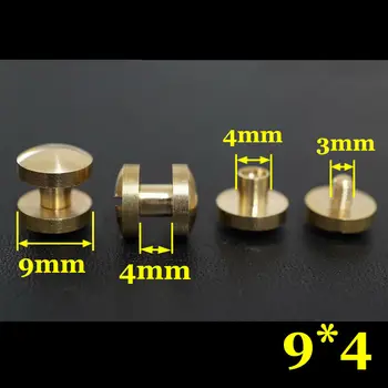 

50pc Q3-9x4 Solid Brass belt screw Chicago Screw Leathercraft