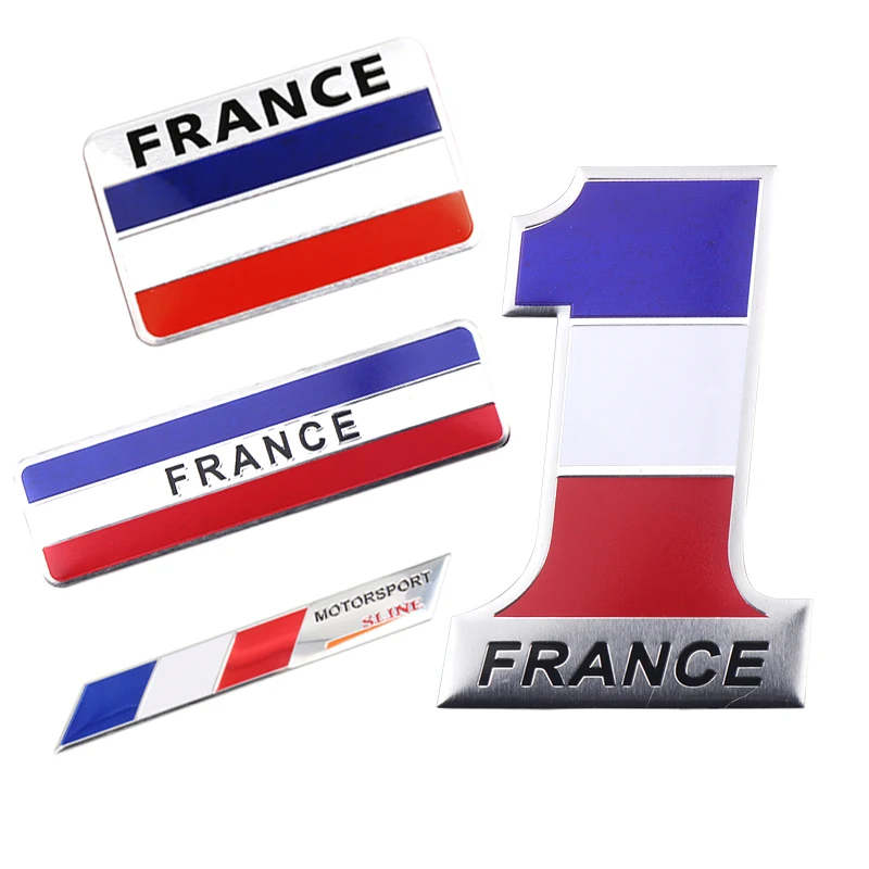 

Car Styling 3D Aluminum France Flag Emblem Badge Car Sticker Motorcycle Decoration Decals For Peugeot Citroen Auto accessories