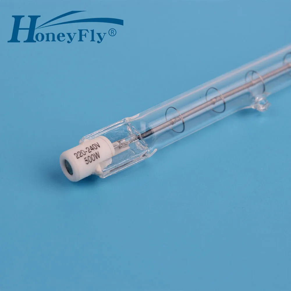 HoneyFly-lámpara halógena J118, luces de inundación de cuarzo de doble extremo, 220V/110V, 150W, 200W, 250W, 300W, 500W, R7S, 118mm, 3000K, 5 unidades