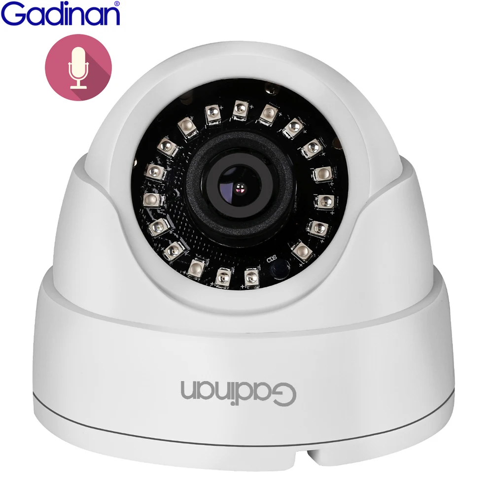 Gadinan IP купольная камера 1080P H.265 Крытый 2,8 мм широкий угол инфракрасного ночного видения ИК Аудио Surveillanc XM530AI DSP DC12V/48 в PoE