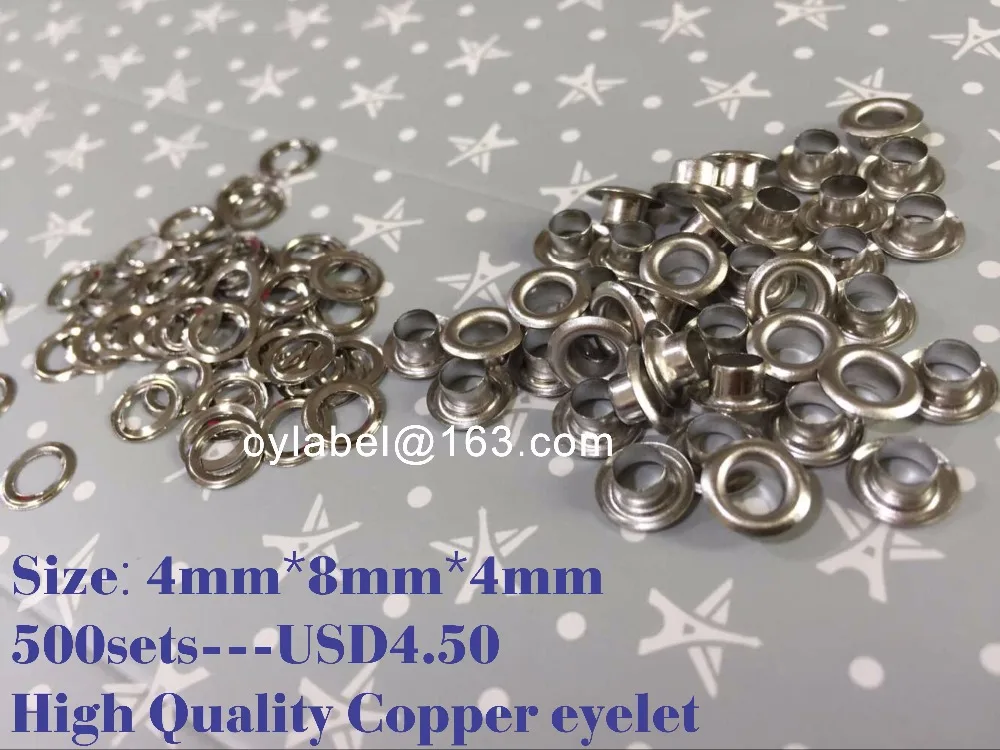 

500set 4mm inner diameter Black copper eyelets buttons clothes accessory bandbag findings/sliver eyelet/black eyelet