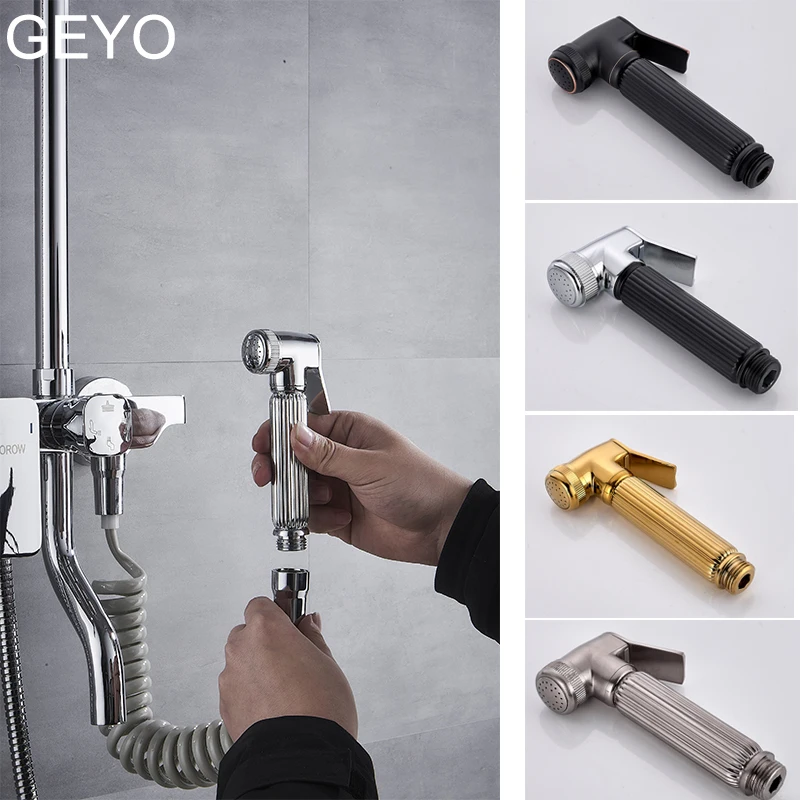 

GERO Modern Shower Nozzle Pressure Small Copper Hand Shower Bidet Toilet Spray Cleaning Bidet Flushing Device Bathroom Faucet