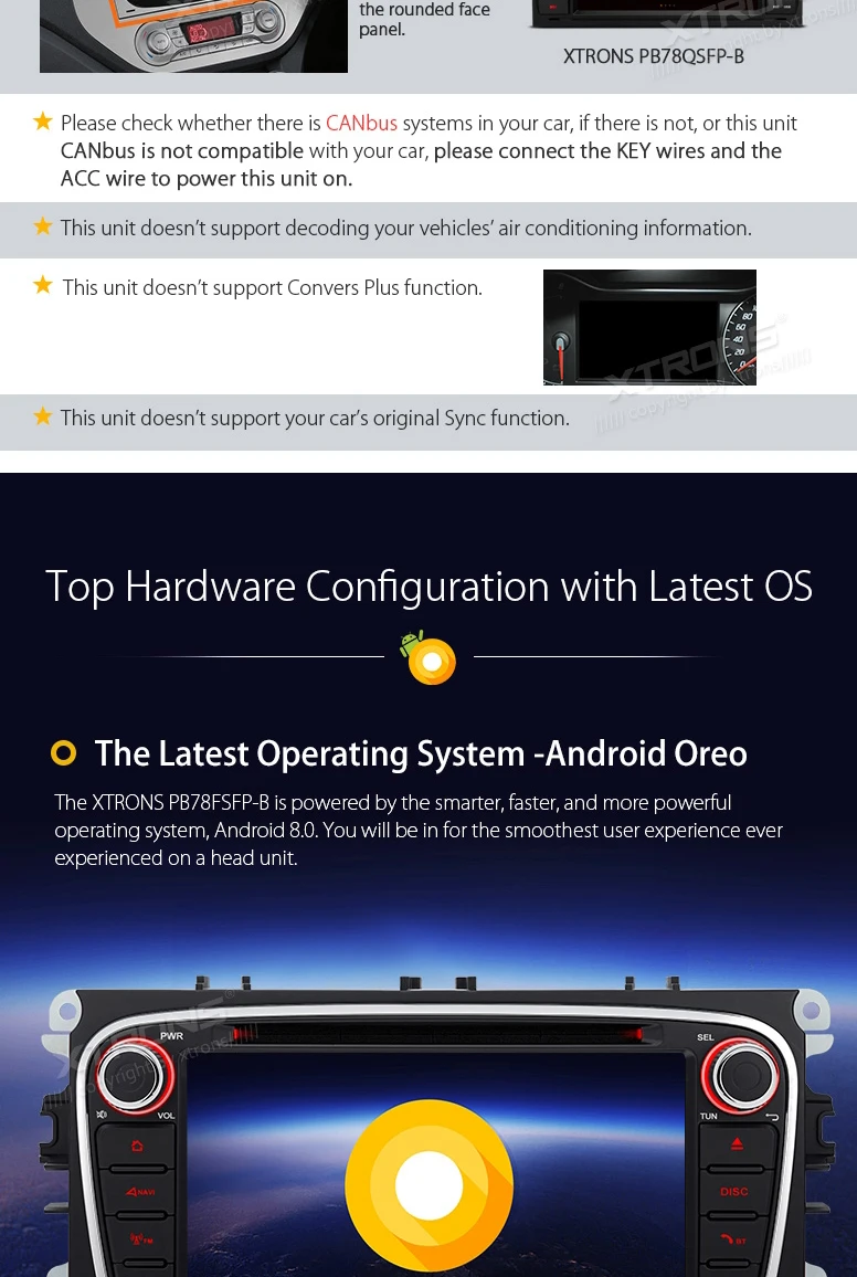 Perfect Android 8.0 Oreo OS 7" Car DVD Multimedia Navigation GPS Radio for Ford Focus II 2008-2011 & C-Max 2008-2011 & S-Max 2008-2011 3