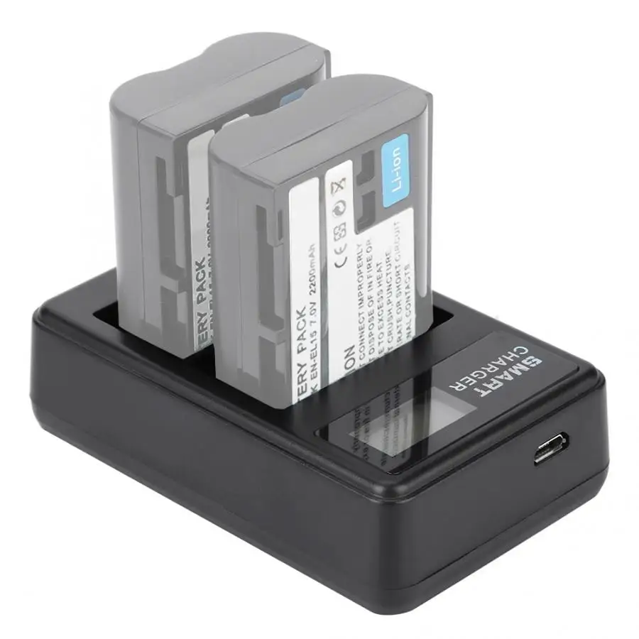 Портативный ЖК дисплей двойной слот зарядка через usb батареи для камеры зарядное устройство EN-EL15 батарея
