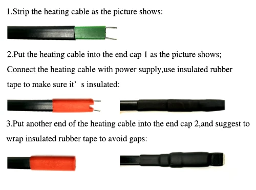 30-100m 9.5mm width BRAND Heat Trace Water Pipe Heating System Inside Pipe Self Regulating Heating Cable 220V