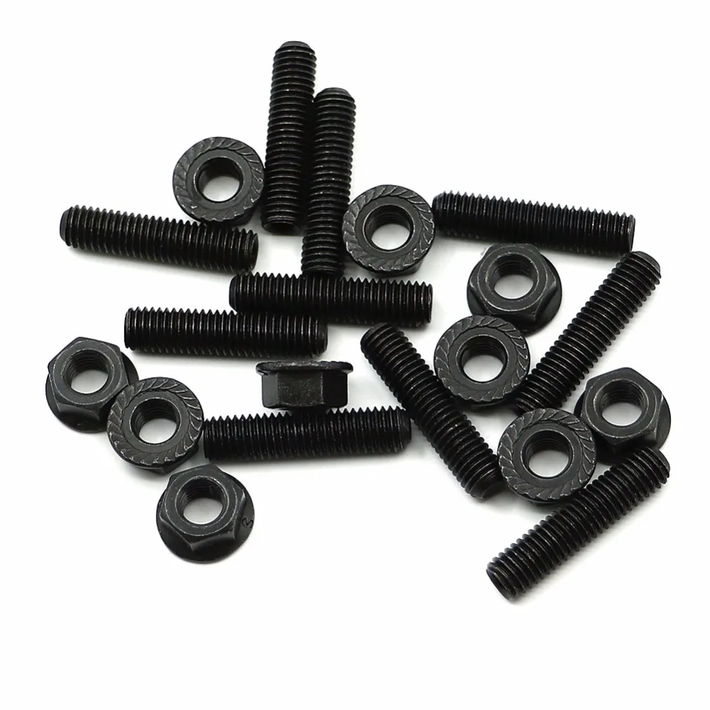 

10pcs Header Black Exhaust Manifold Head stud Bolt Kit Bolts 12.9 Grade for Honda Acura Integra Civic Del sol. B D H F-Series