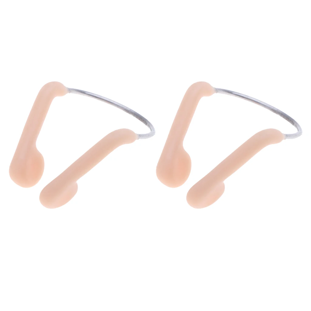 Durable No-Skid Soft Silicone Steel Wire Nose Clip for Swimming Diving Water Sports Nose Clip Skin Color Swimming Accessories