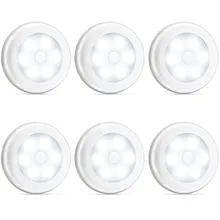 JXSFLYE светильник для шкафа с датчиком движения, датчик движения на батарейках, 6LED палка-Ночной светильник в любом месте, настенный светильник(6 пакетов