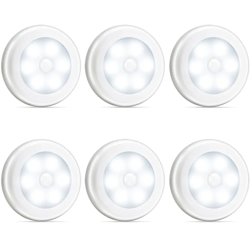 

JXSFLYE Motion Sensor Closet Light, Motion-sensing Battery Powered 6LED Stick-Anywhere Nightlight,Wall Light(6PACKS)