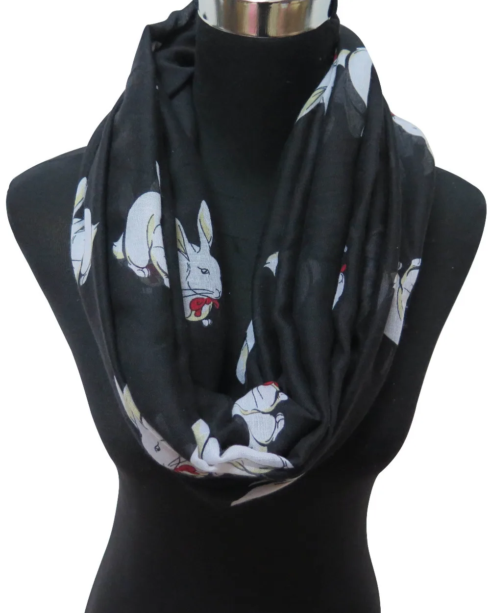 

Rabbit Bunny Animal Print Women's Infiniti Circle Loop Scarf Gift Ideas Super Soft Lightweight