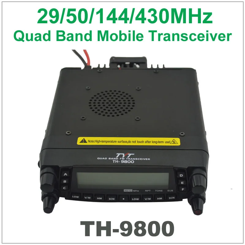 Профессиональный TYT TH-9800 Автомобильная радиостанция Quad Band 29/50/144/430 МГц и 26-950 МГц покрытие VV, VU, UU двойной приемник дизайн