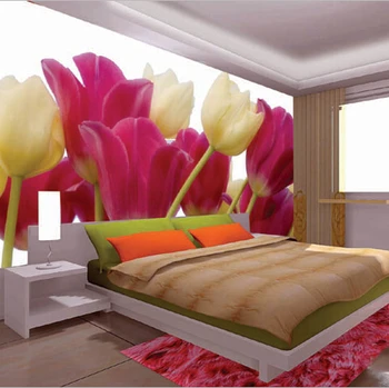 

Purple Tulip Flower 8d Papel Mural Vinyl Wallpapr for Bedroom TV Sofa Backdrop 3d Wall Photo Murals Wallpaper 3d Wall Murals