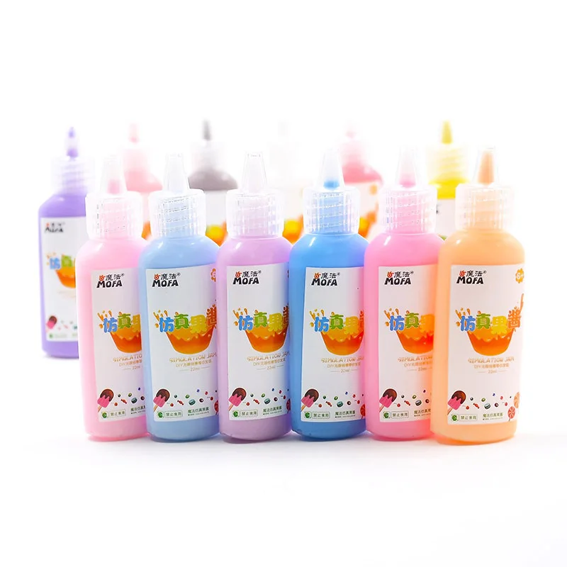 

Free shipping 12pcs 22ml Imitation jam DIY gel cream clay food play handmade materials color mud cake light soft clay