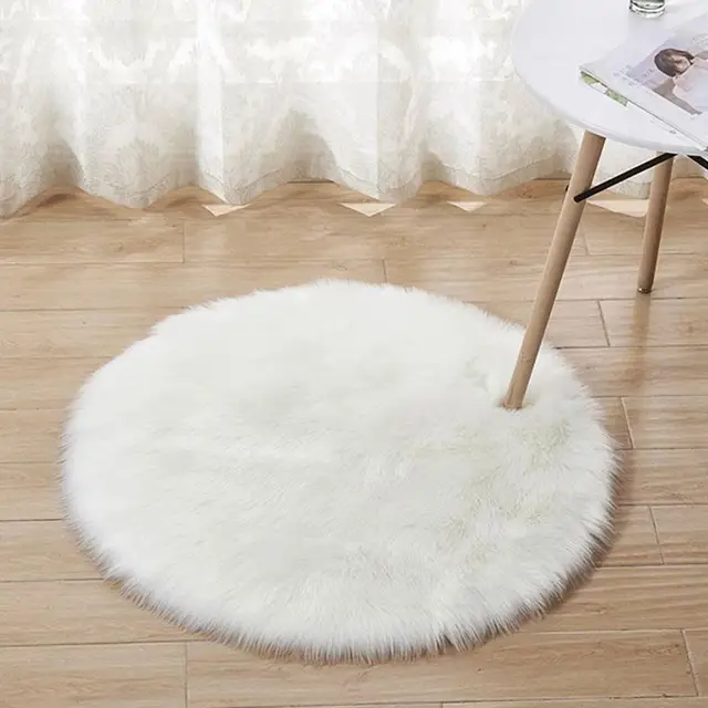 90 90cm Simple Imitated Wool Round Room Carpet Nursery Rug Area 90 90cm Simple Imitated Wool Round Room Carpet Nursery Rug Area