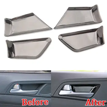 

BBQ@FUKA New Car Styling Fit For Hyundai Tucson 2015-2018 Inner Door Bowl Cover Trim Protector Stainless Steel 4 PCS