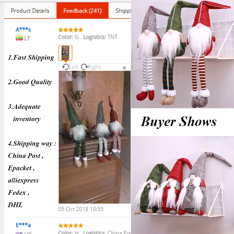

Christmas Decoration Cute Sitting Long-legged Elf Festival New Year Dinner Party 2018 Christmas Decorations for Home 2019