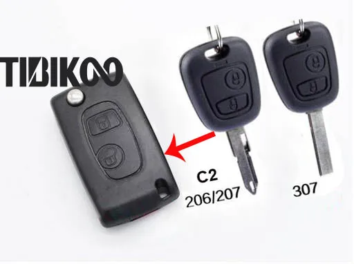 Модифицированная Складная деталь для Peugeot 307 206 207 заготовки ключа Citroen C2|peugeot key
