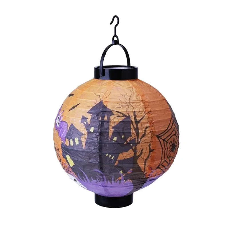 thumbnail image 1 of 1 linterna de papel decorativa de 20 cm para Halloween, con estampado de calabaza, fantasma, araña, murciélago, linterna colgante, accesorios de decoración divertidos para niños de Halloween, 1 of 5