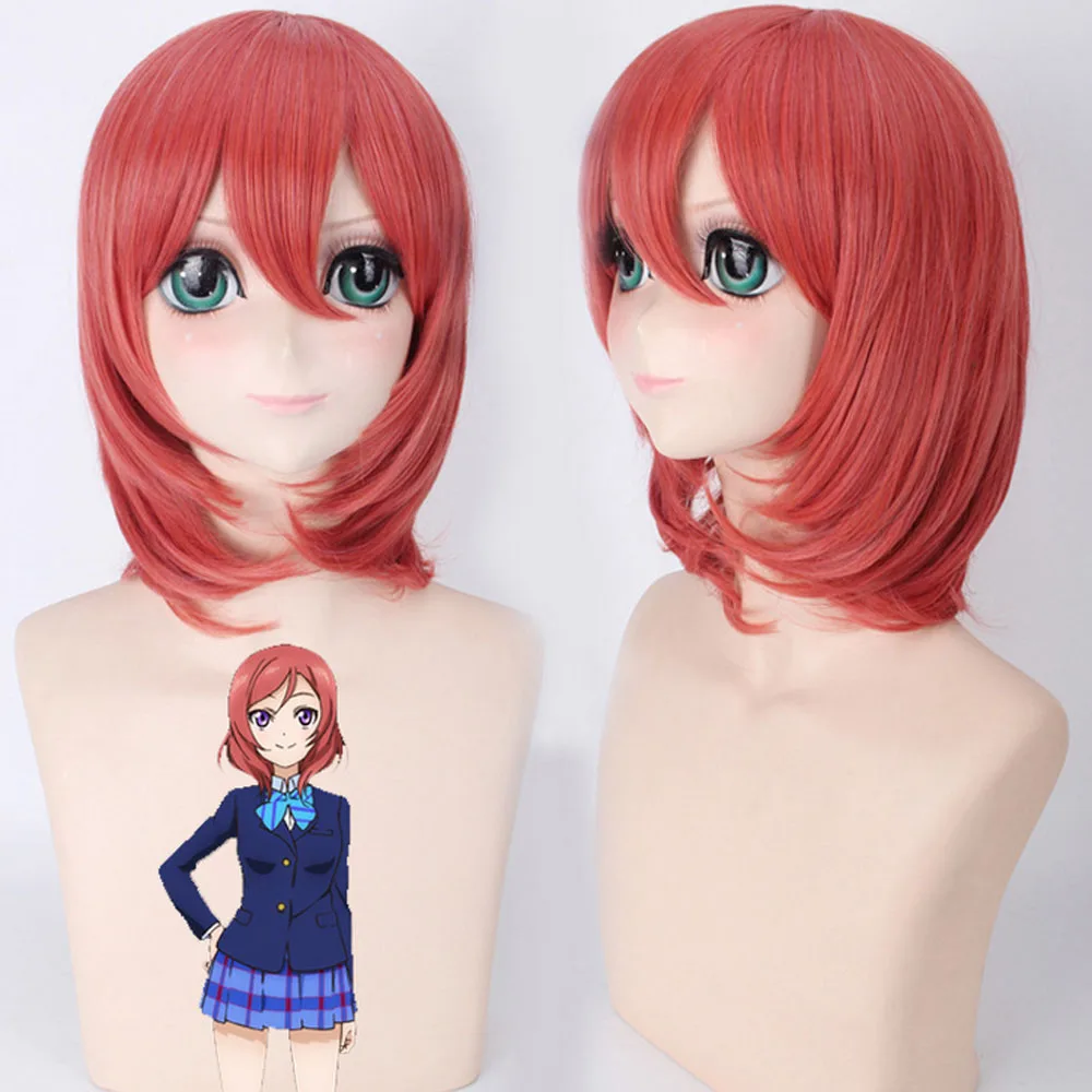 Coshome Lovelive Wigs Minami Kotori Tojo Nozomi Nico Cosplay Costume Wig Women Brown Blue Orange Long Straight Ponytail Hair (5)