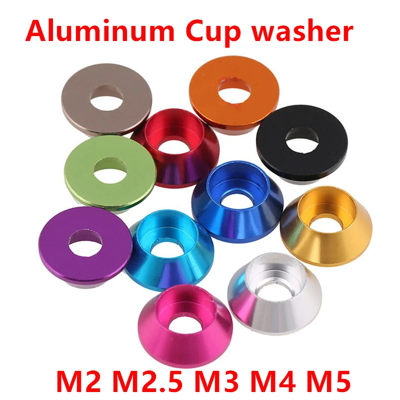 10pcs aluminum cap head washer M2 m2.5 m3 M4 M5 M6 Multi-Color aluminum washer for hex socket cap head screw