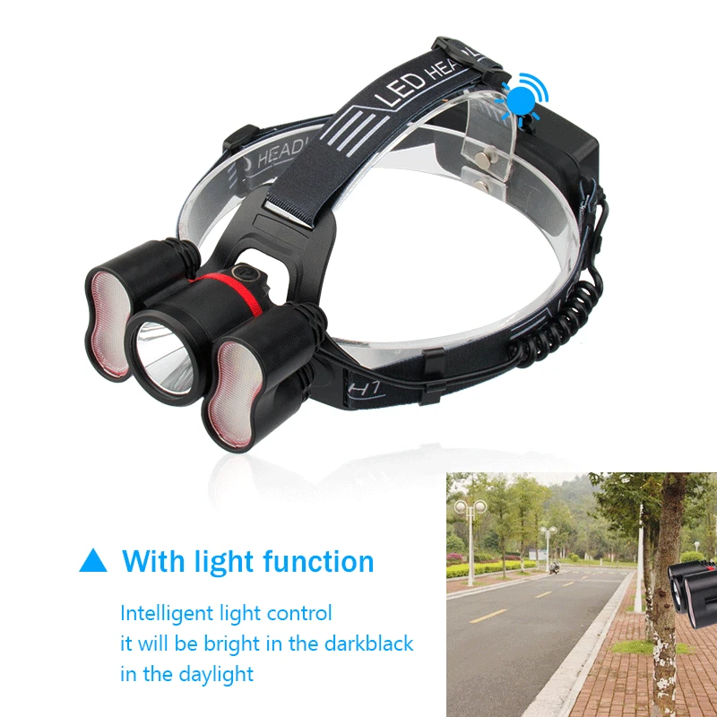 Buy light sensor cob headlamp 18650 headlight Night riding usb led lamp head lamp xml t6 camping charge head torch lampe frontale