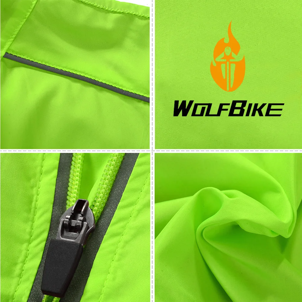 WOSAWE Cycling Jacket Light Weight Breathable Bike Bicycle Riding Windbreaker Reflective Rain Water Resistance Coat Bike Jacket