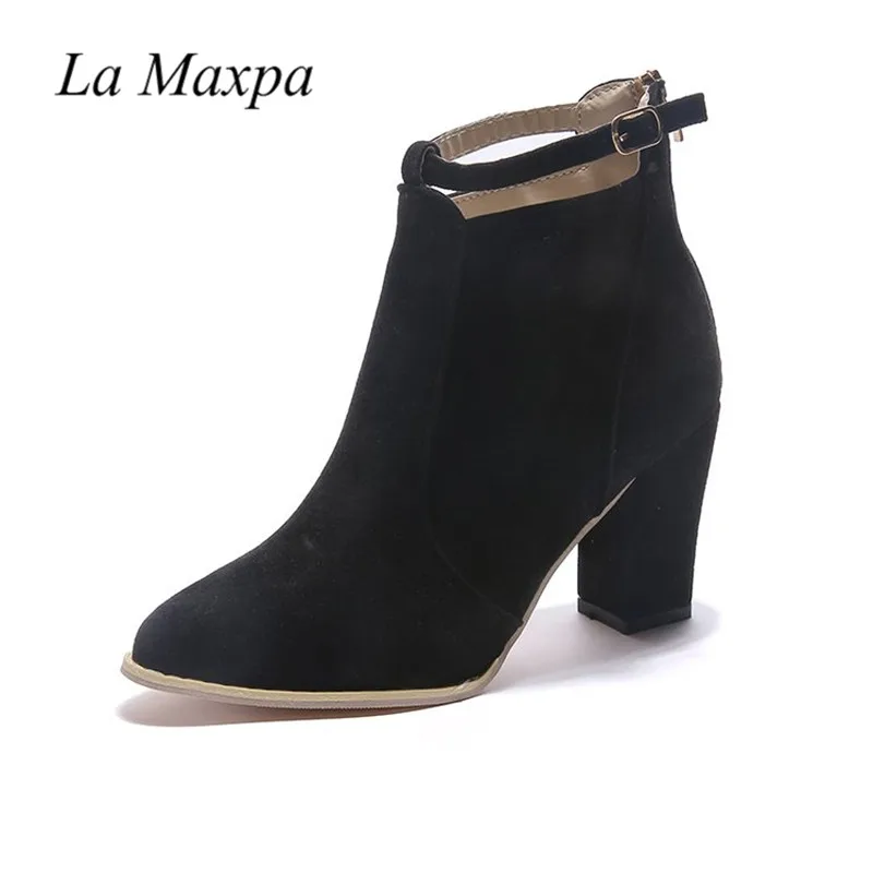 

High heel Ankle boots for women size 10 thigt high boots spring autumn boots new waterproof suede Martin boots size 34 41 42 43