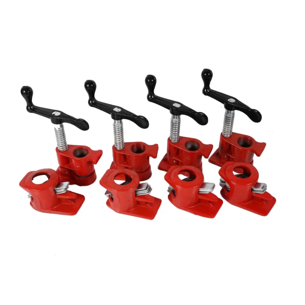 4Pcs/Lot 3/4 Inch Cast Iron Wood Gluing Pipe Clamp Clip Set Pipe Clamp