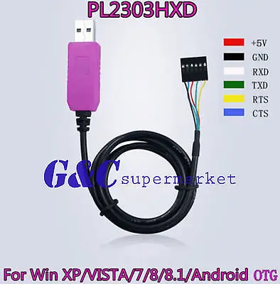 

6Pin PL2303HXD USB to RS232 TTLCable module for win XP win 7 8 Android OTG