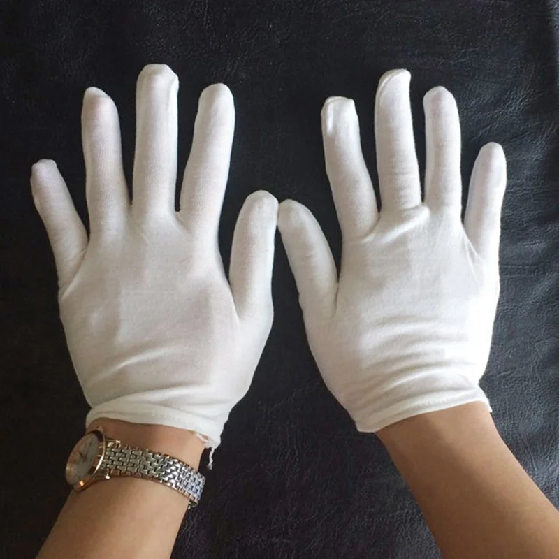 12 пар эластичных нейлоновых пряжи и хлопчатобумажных рабочих перчаток Безопасность рук безопасный защитный чехол белый