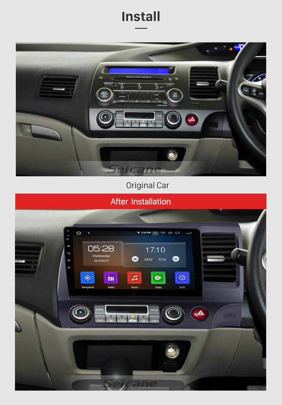 Top Seicane Android 9.0 10.1" One Din Car Radio Audio GPS Navigation Multimedia Player Head Unit For 2006-2011 Honda CIVIC RHD 2 Top Seicane Android 9.0 10.1" One Din Car Radio Audio GPS Navigation Multimedia Player Head Unit For 2006-2011 Honda CIVIC RHD 2
