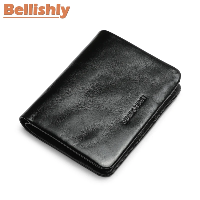 

Bellishly 2019 New Soft Comfortable walle gift for father 100% Genuine Cow leather Boyfriend present Male souvenir Short purse