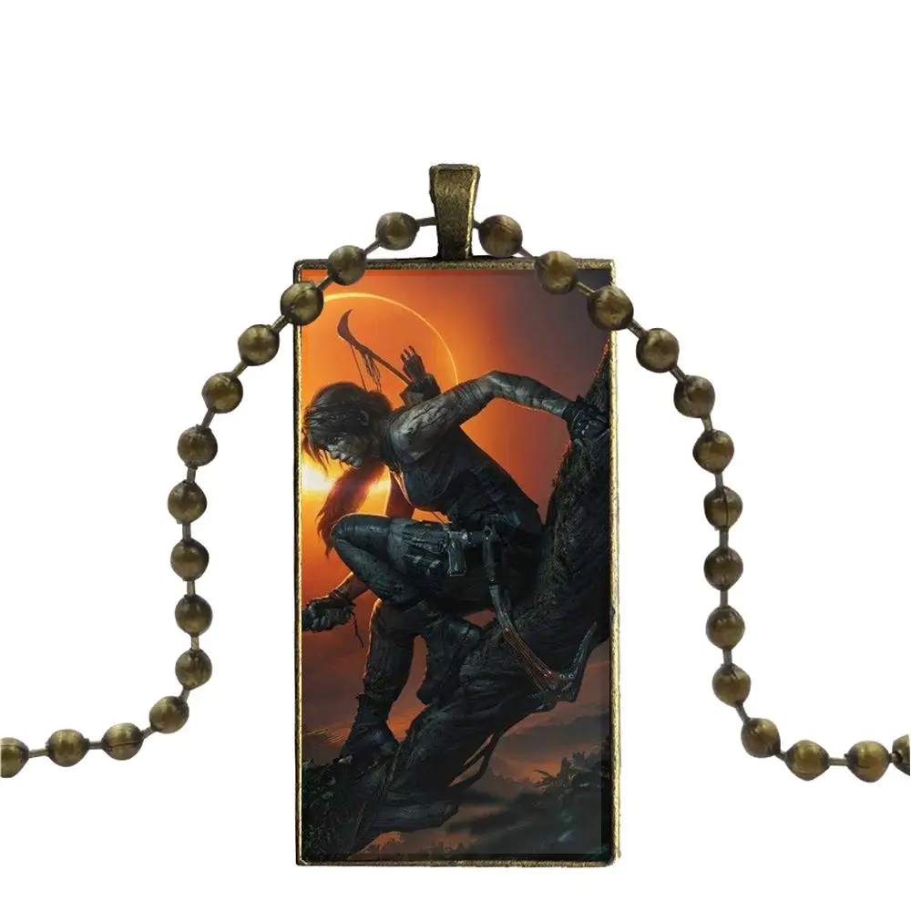 

For Women Men Necklace Fashion Long Chain With Rectangle Necklace Jewelry Game Shadow Of The Tomb Raider Poster