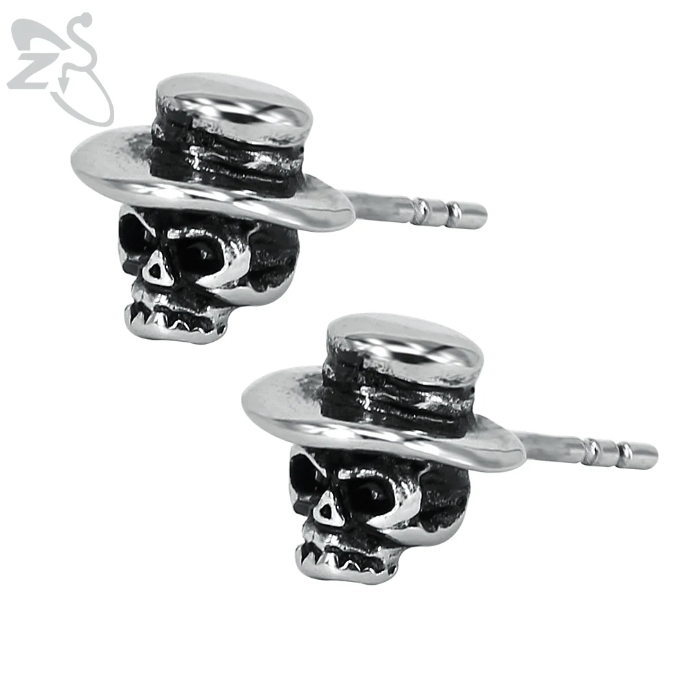 

Unique Original Style Skull Stud Earring for Man Stainless Steel Punk Man's Ear Studs Fashion Ear Piercing Jewelry