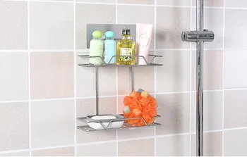 

1PC Steel Two Layer Storage Basket Bathroom Products Luxury Cosmetic Storage Bathroom Shelf Holder Bathroom Accessories OK 0722