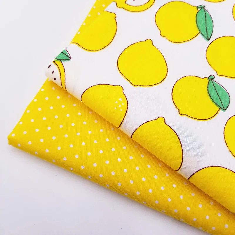 

Yellow Series Lemon Printing Cotton Twill Fabric Woven 100% Pure Cotton Material Fabric For Home Textile Bedding Wall Decoration