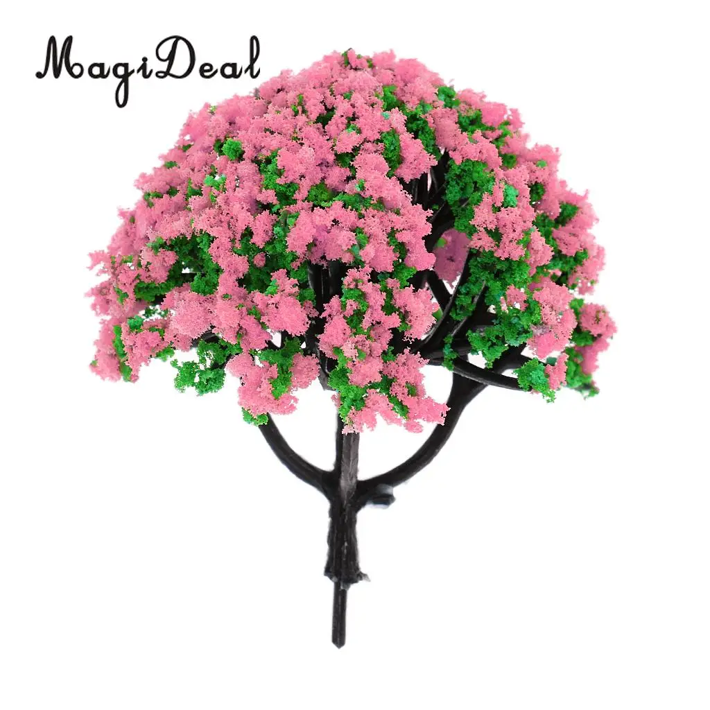 MagiDeal 10Pcs 1/200 Scale Model Flower Trees Green Train Railroad Scenery Landscape for Diorama Model Layout Toys 5Colors