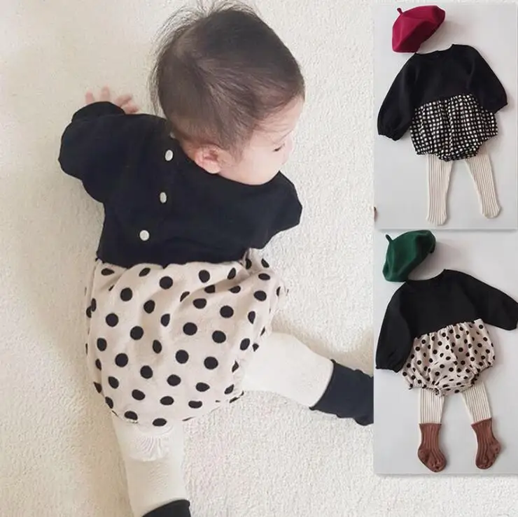 

2019 Spring Girls Boys Patchwork Full Sleeve Rompers Fashion Girls Jumpsuits 3M-2T