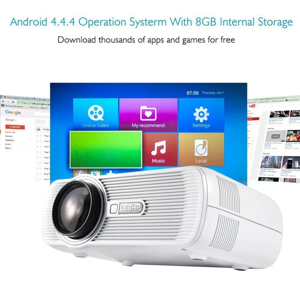 

BL-80 Mini LED Projector Support HDMI AV USB HD 1080p Video Media Player For Home Theater Business Presentations & Meetings