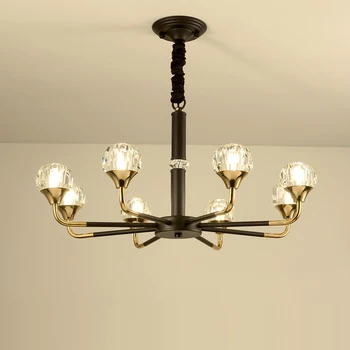 

LED Postmodern Iron Crystal Gold Black Lustre Chandelier Chandelier Lighting LED Lamp LED Light For Dinning Room Foyer