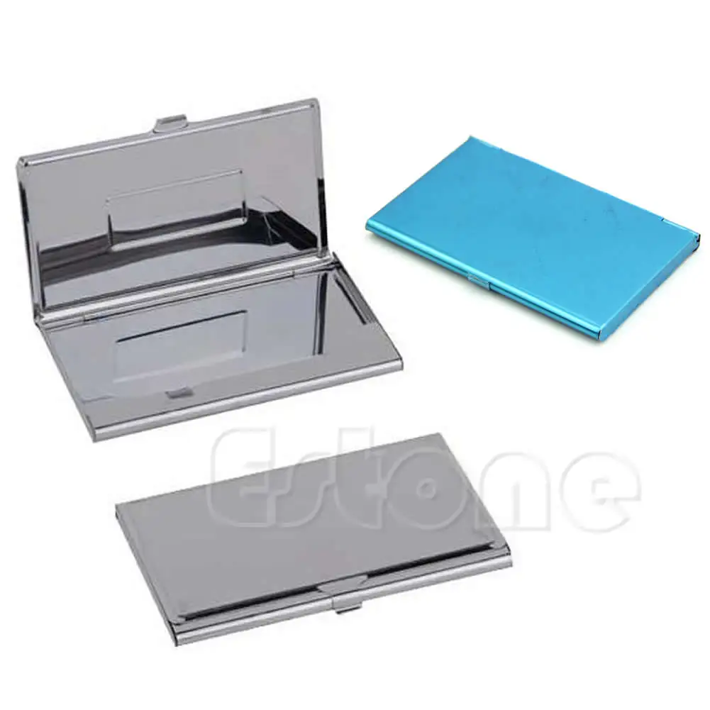 1x Stainless Steel Business Name Credit ID Card Holder Box Metal Pocket Box Casein Card & ID