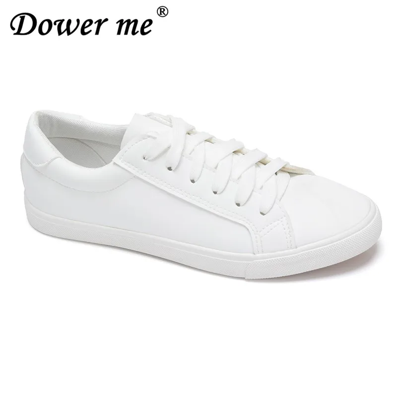 Solide Couleur Casual up Feminino Pu Dentelle 2018 black Femmes Tenis Cuir White Femme Chaussures Noir Printemps Nouveau Sneakers Blanc xPRwqwp17
