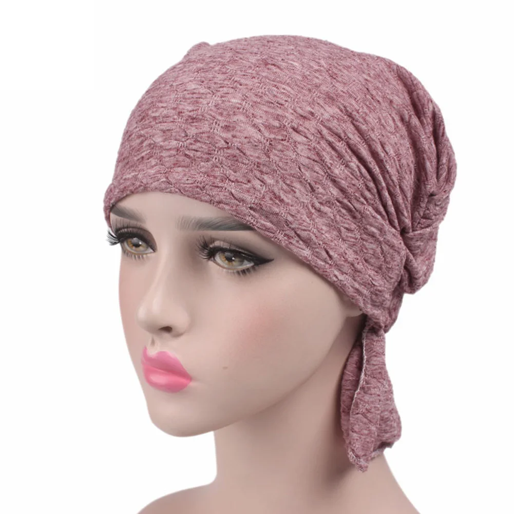 Chemo Cap Turban Gift Soft Stretch Knitted Muslim Hijab Hair Loss Cotton Women Hat Ladies Scarf Wrap
