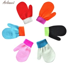 

2017 FASHION New Winter Infant Baby Cute Solid Print Hot Girls Boys Of Winter Warm Gloves Y111530