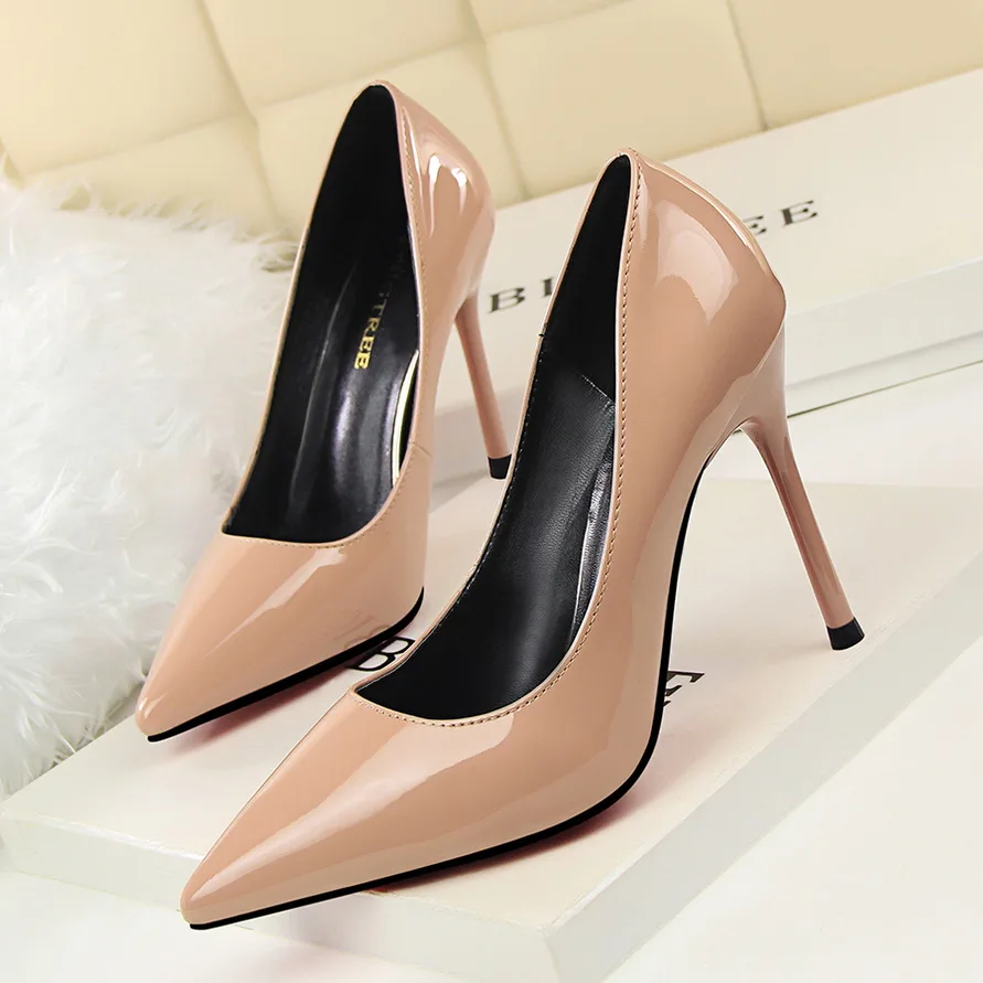 BIGTREE Shoes Patent Leather Shoes Woman Pumps High Heels Stiletto Heels 10Cm Red Wedding Shoes Bridal Shoes Women Heels 2022
