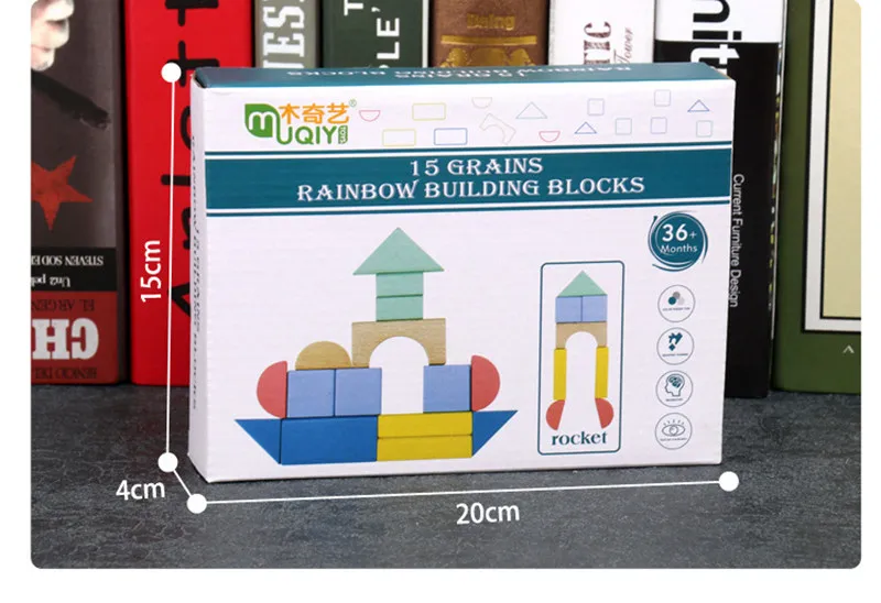 Раннее развитие ребенка деревянный 15 зерна Радуга строительные блоки ребенок весело познавательный творчества Обучающие игрушки Монтессори