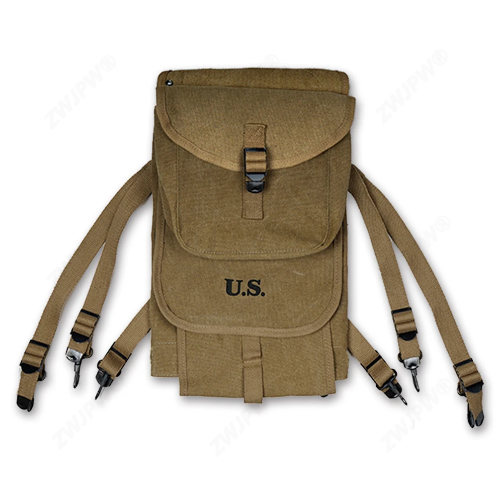 

WWII US MUSETTE ARMY M1928 HAVERSACK KNAPSACK KHAKI OUTDOOR HUNTING CAMPING HIKING BAG BACKPACK