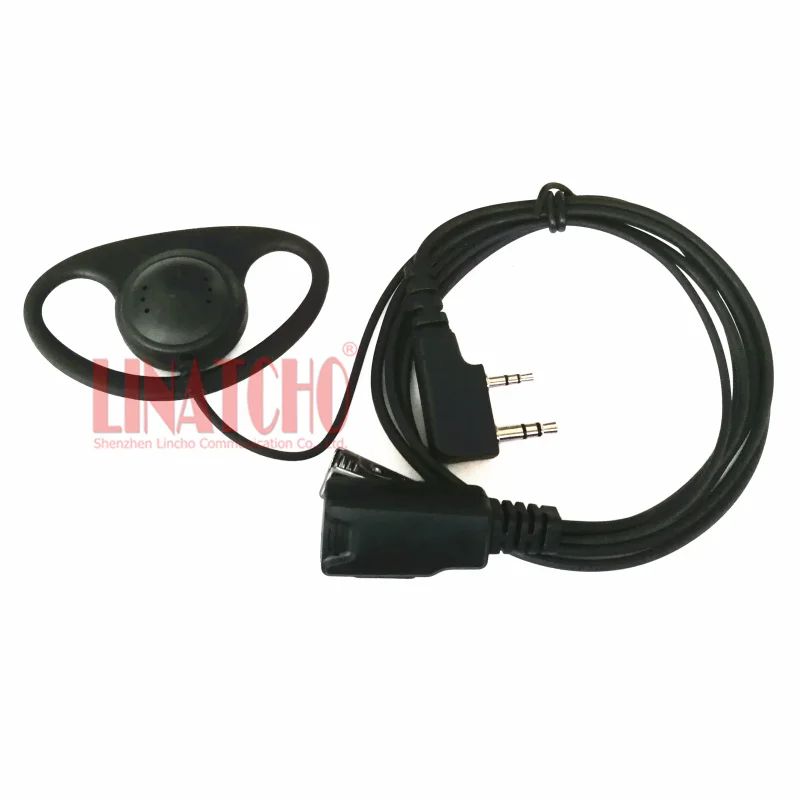 2 Pins Headsets Headphones Earphones Earpieces Hand Held Radio Security Adapter Cable for TK Walkie Talkies