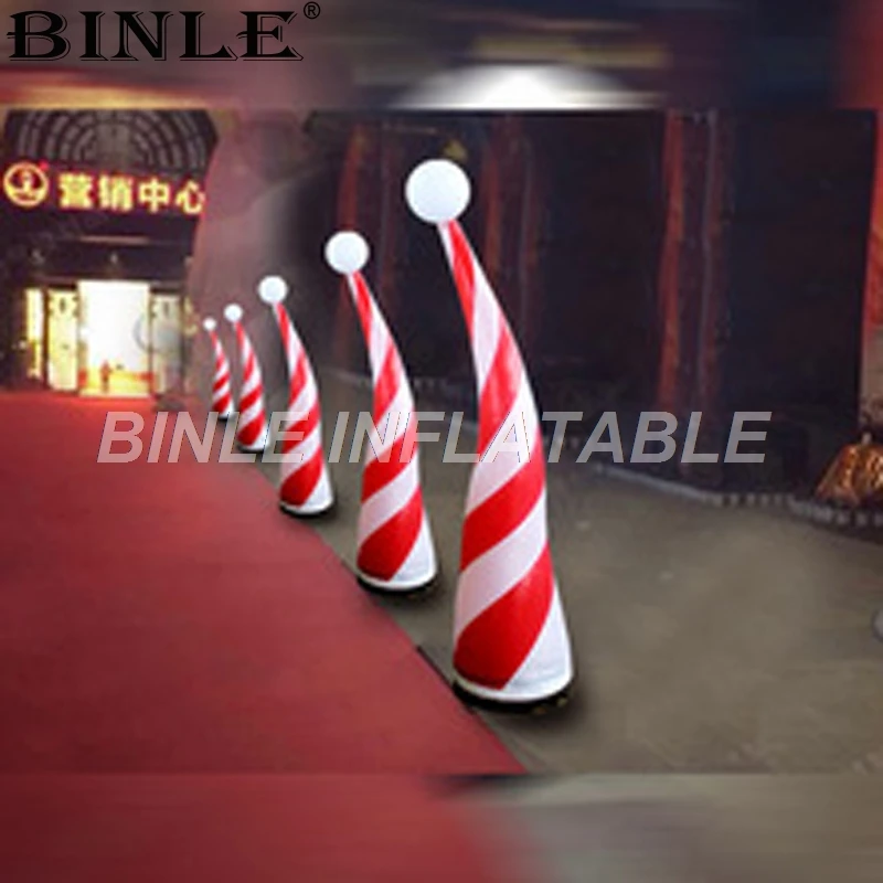 Хороший 2,4 м 8ftH открытый светодиодный надувной конфетный конус надувные рождественские декорации осветительная трубка для продажи